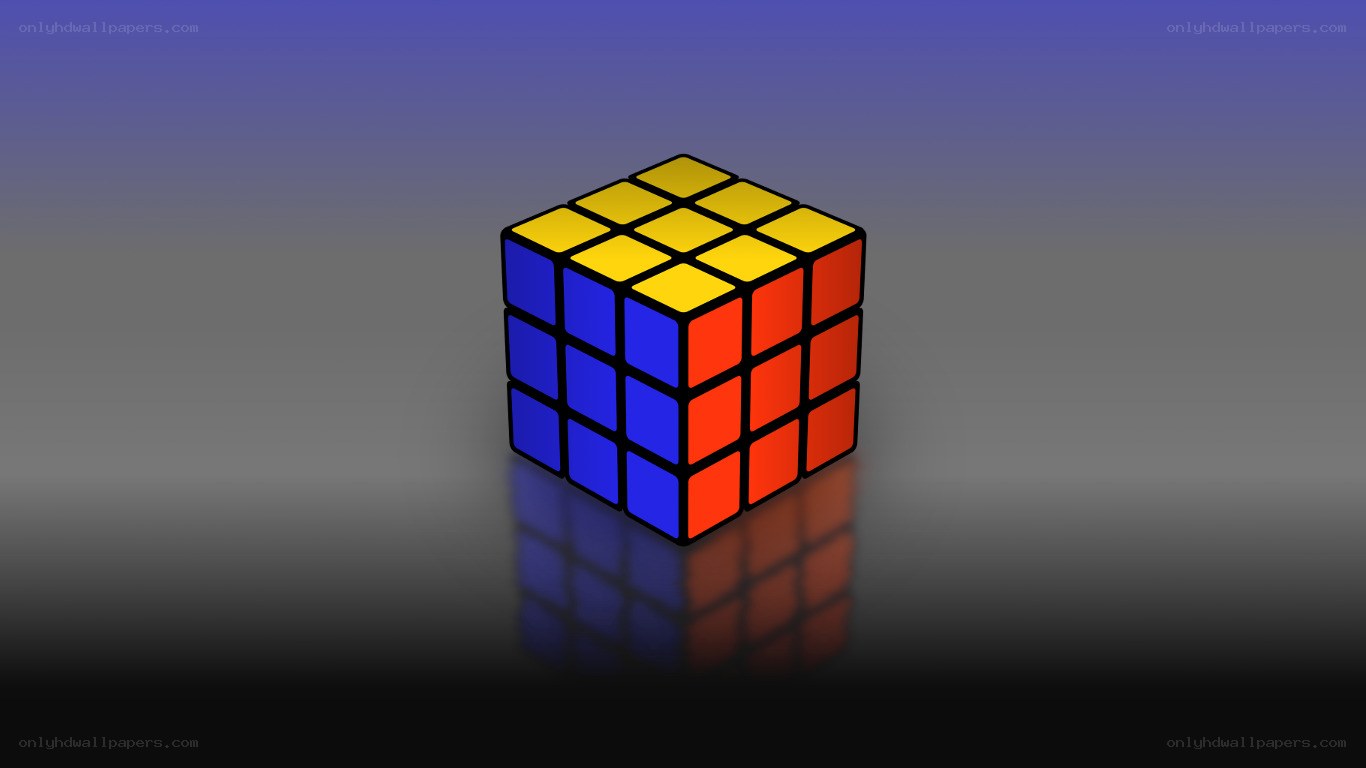 Rubik's Cube on reflective surface