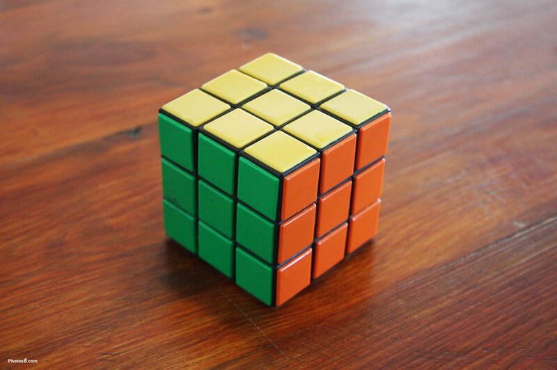 Rubik's Cube on Wood