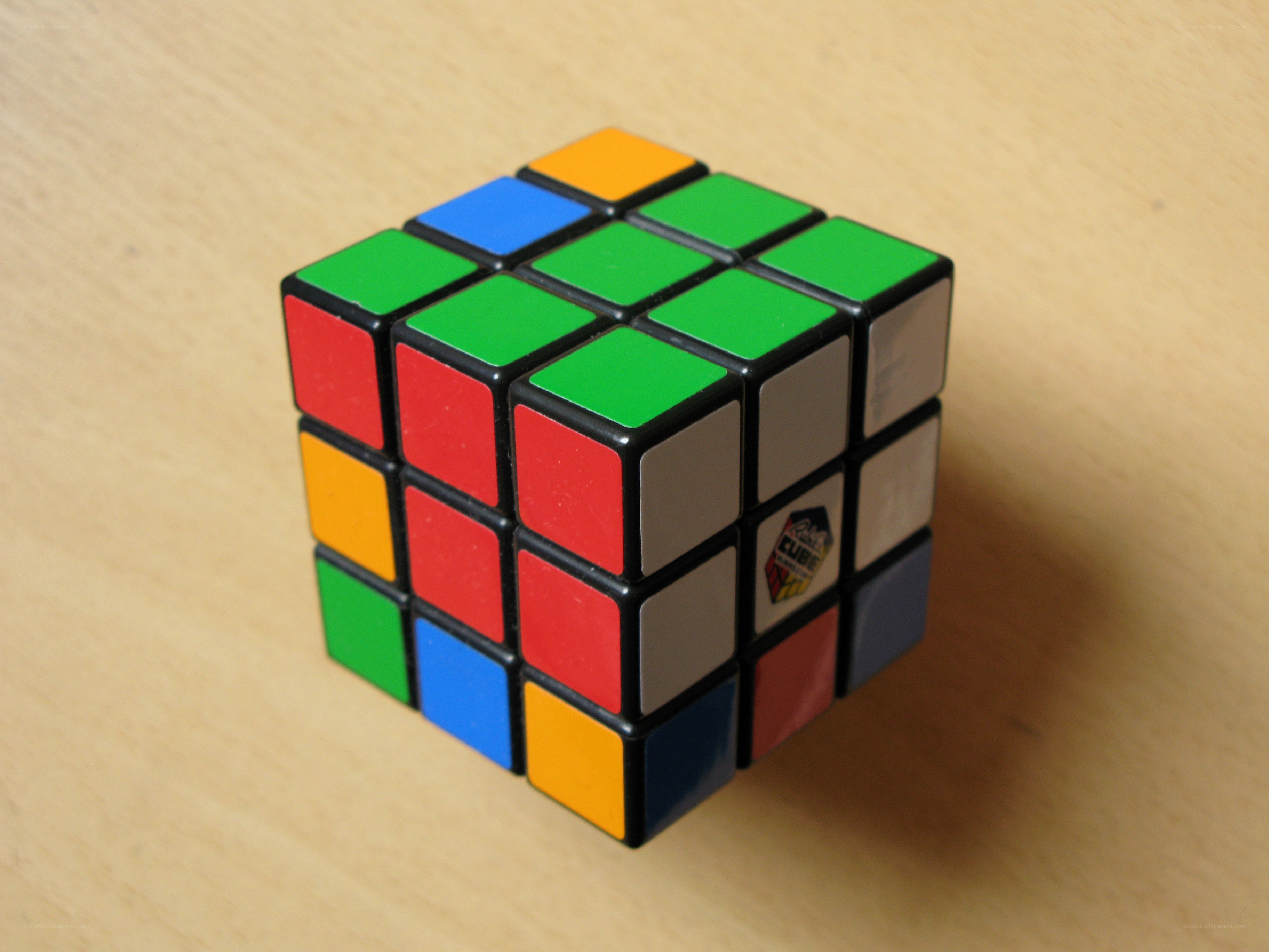Rubik's Cube on wooden surface