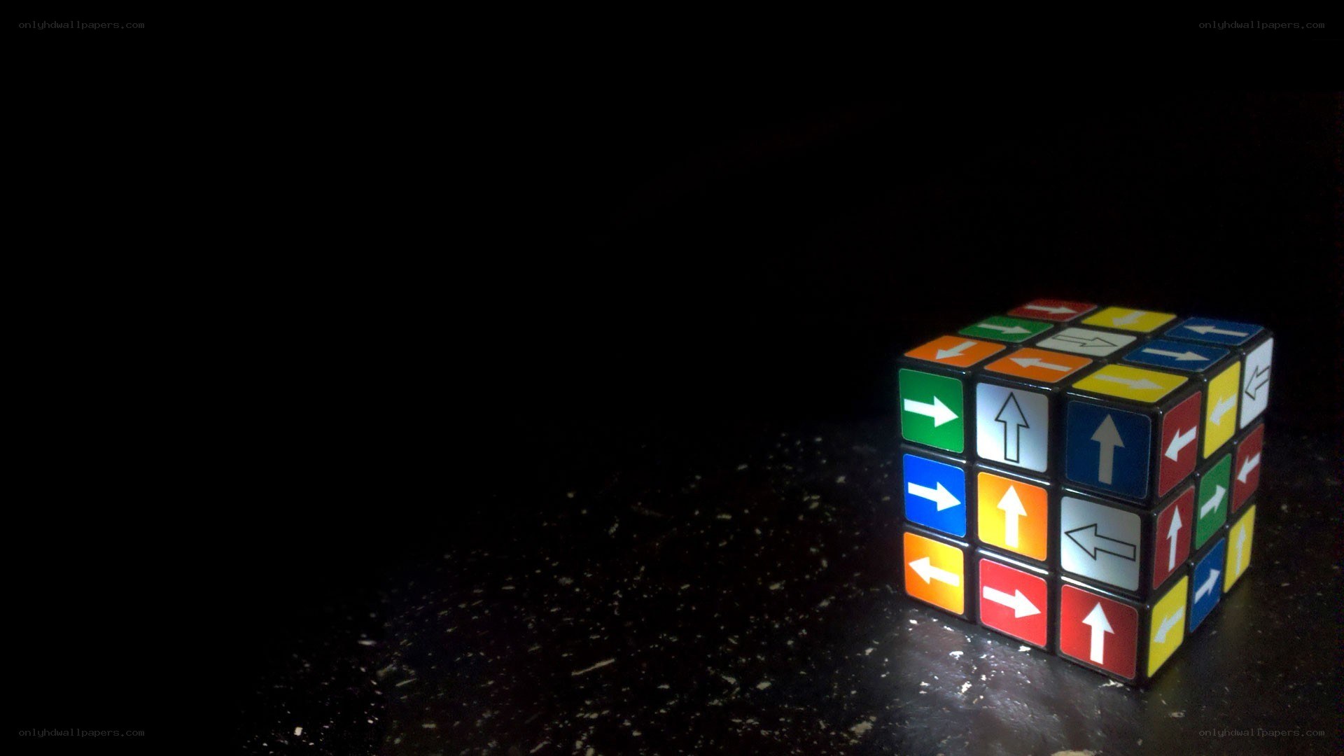 Rubik's cube with arrow symbols