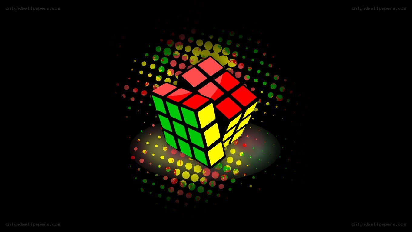 Rubik's Cube with colorful dots
