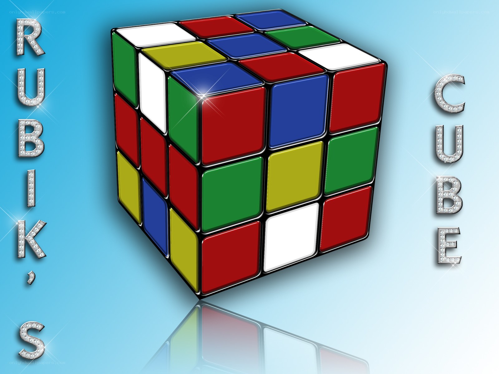 Rubik's Cube with Diamond Text