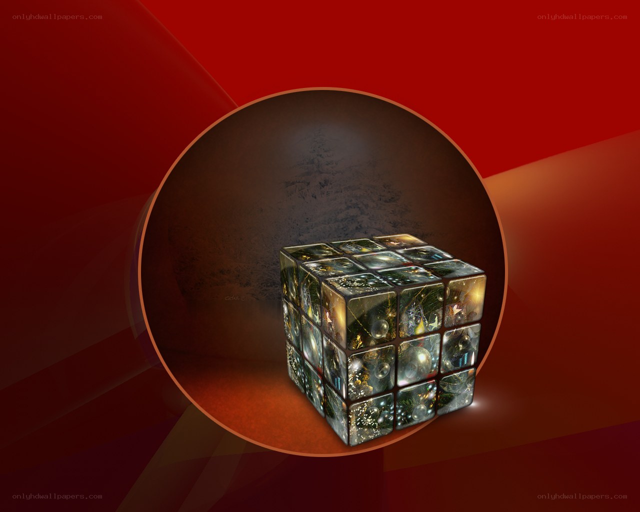 Rubik's cube with festive scenes