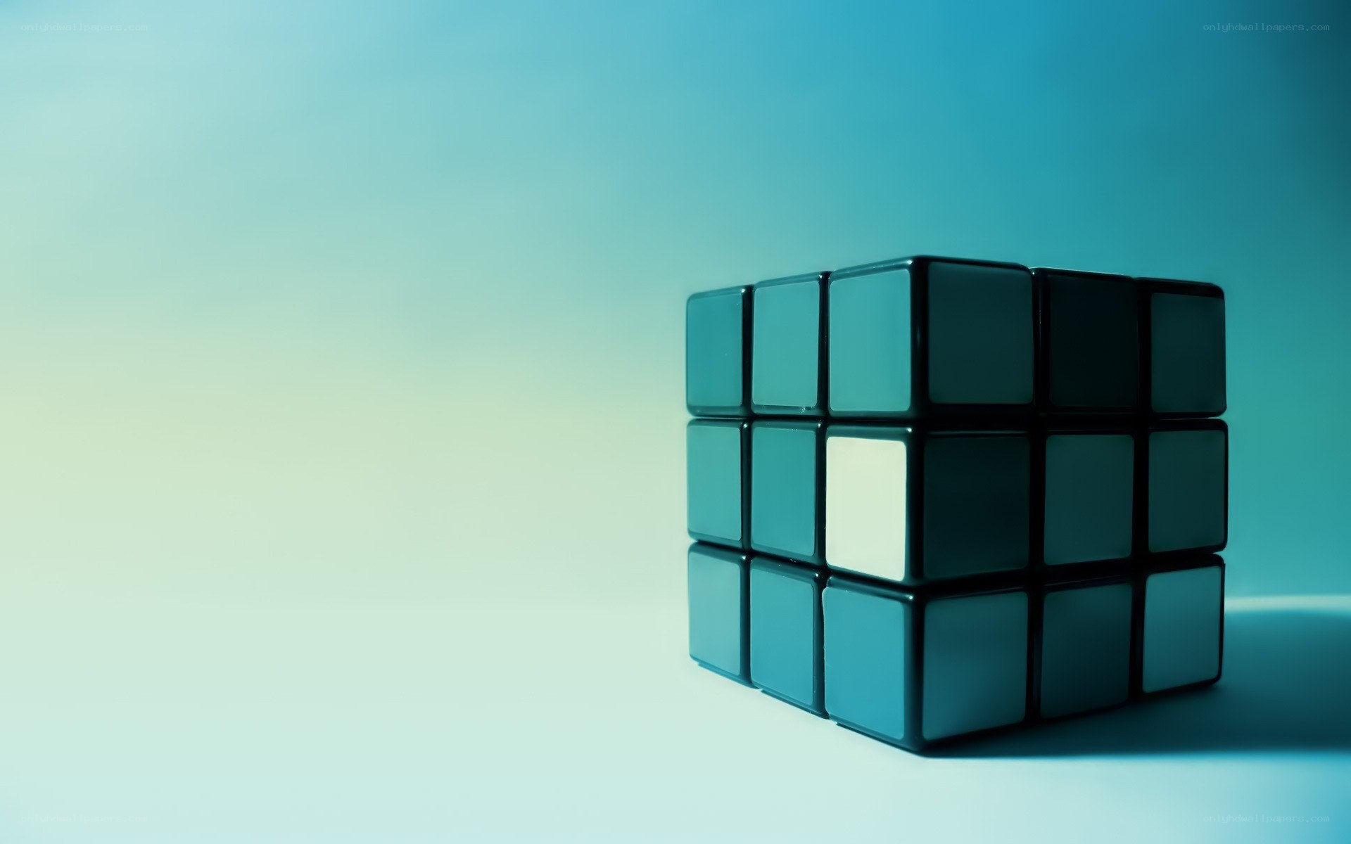 Rubik's cube with one white square