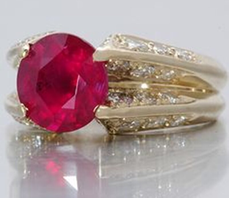 Ruby and Diamond Ring — Red