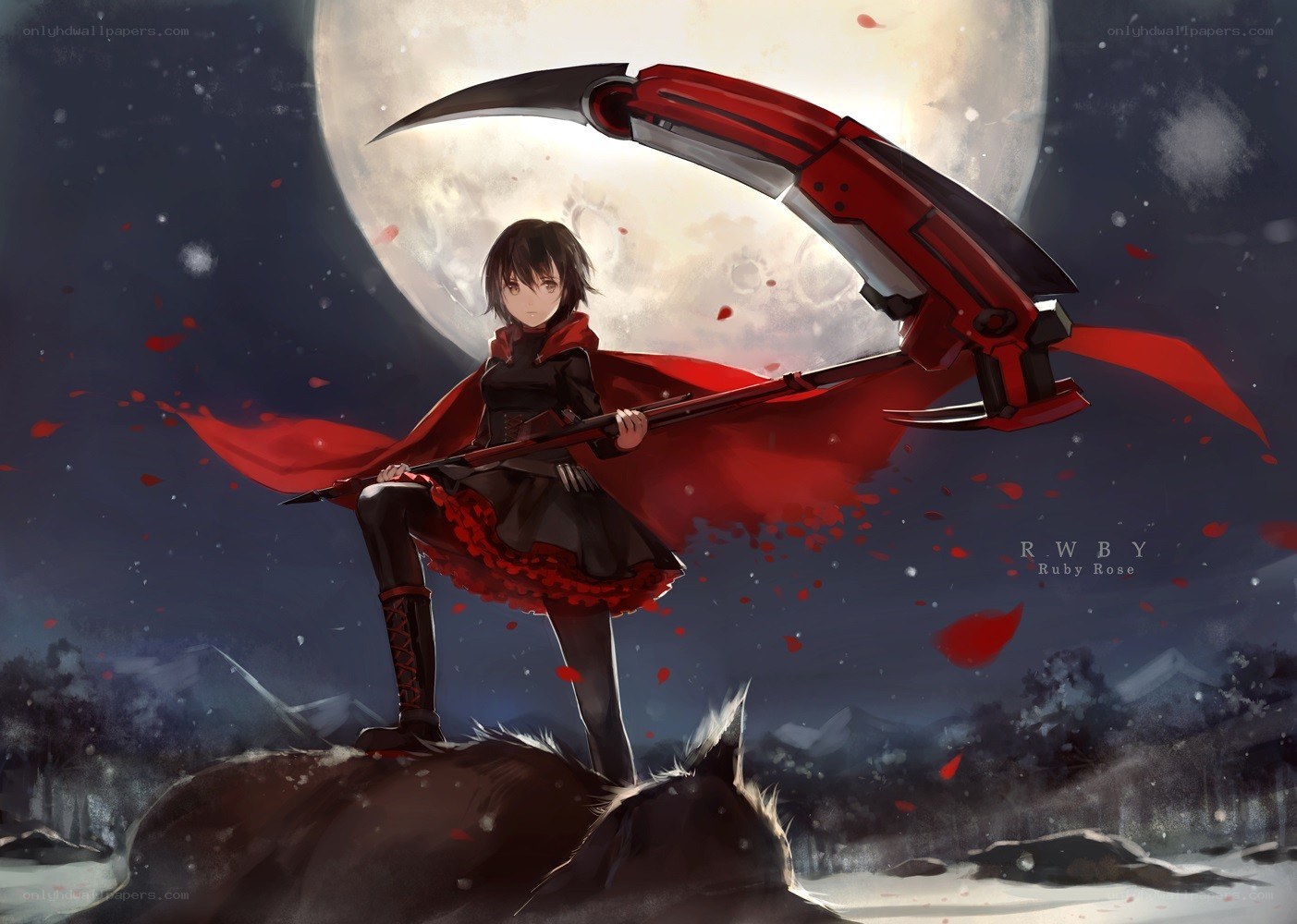 Ruby Rose with scythe