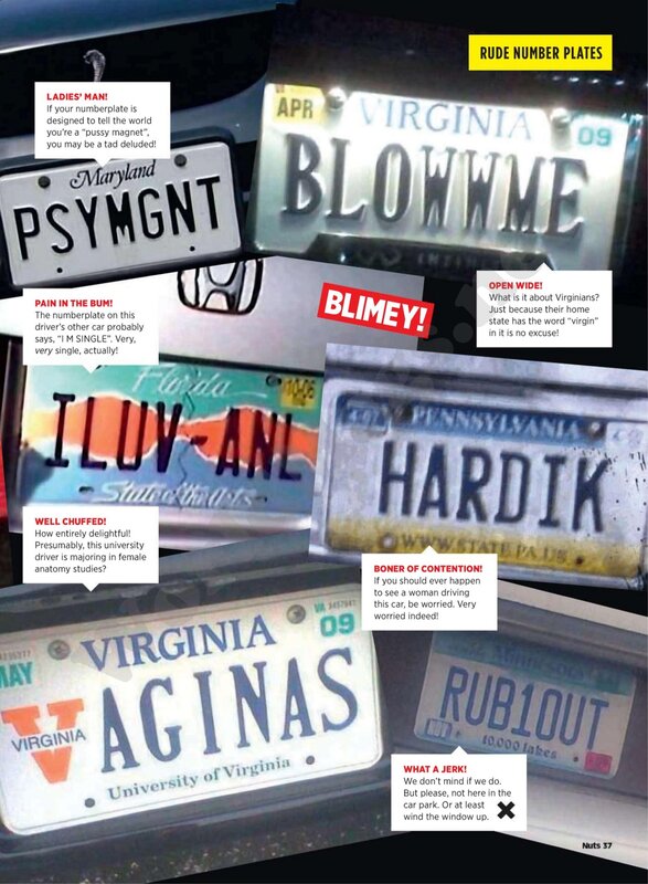 Rude Number Plates