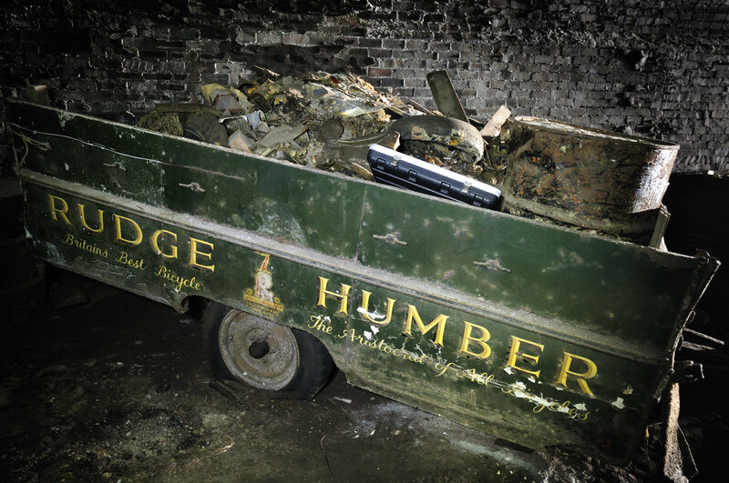 Rudge Humber cart in storage