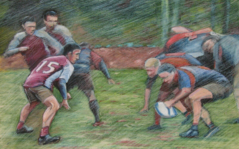 Rugby match in progress