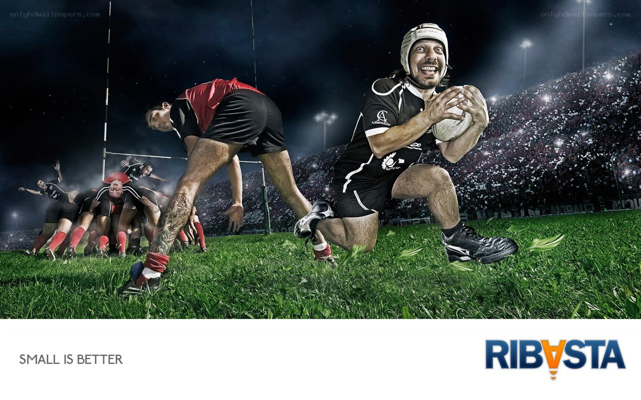 Rugby player in action