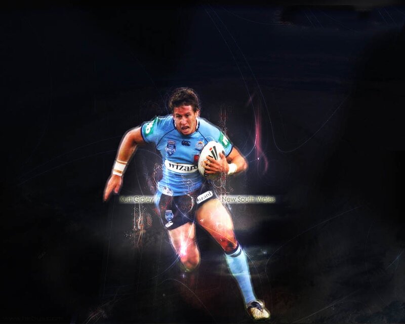 Rugby Player Running — Blue, Dynamic