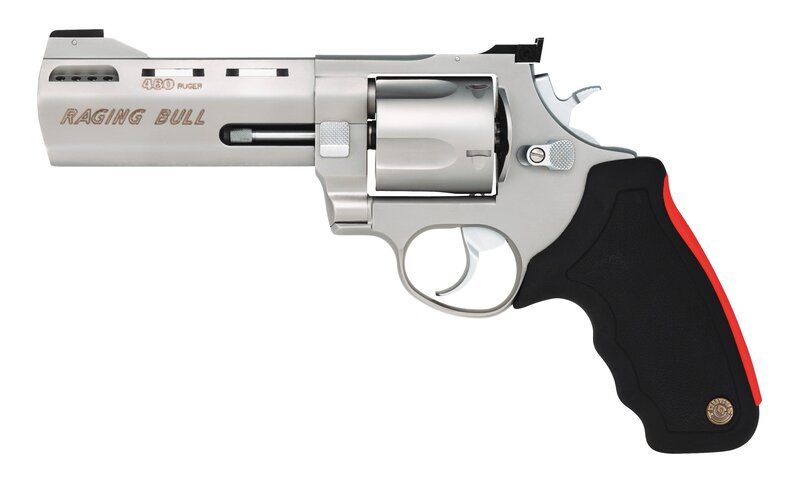 Ruger Raging Bull Revolver — Silver, Neutral, Photograph, Black Grip