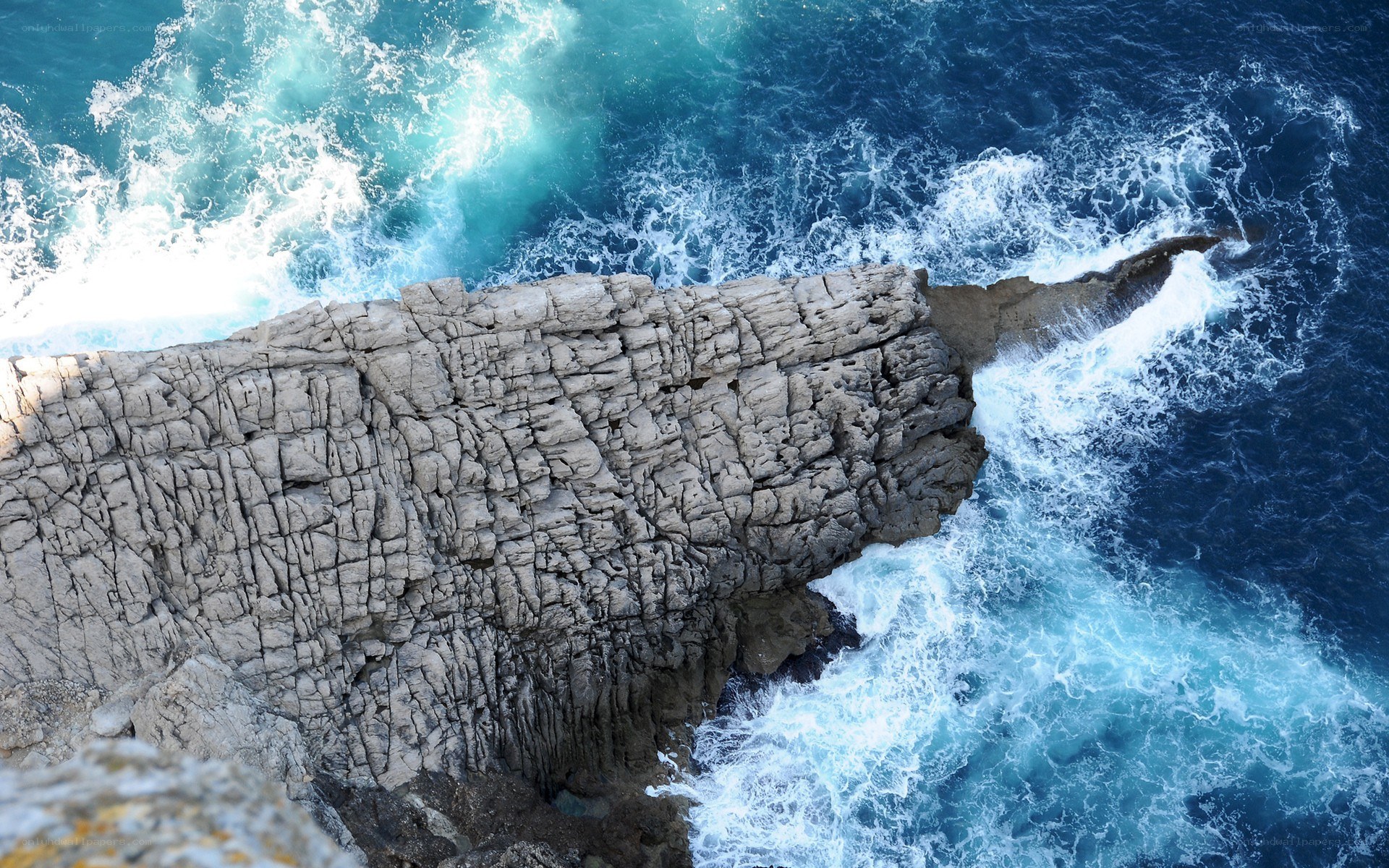 Rugged cliff face by the sea