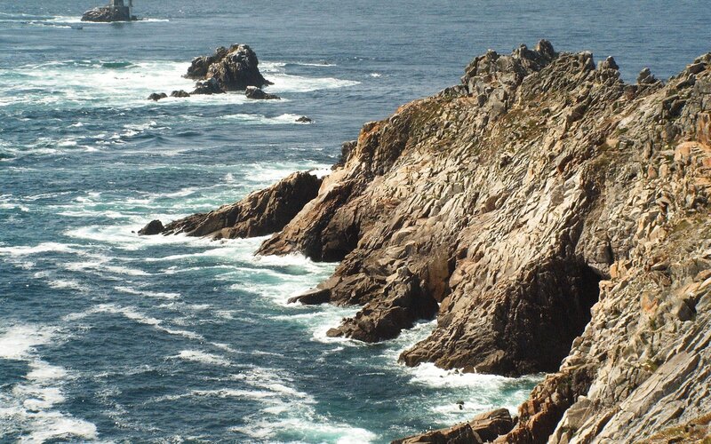 Rugged coastal cliffs and ocean