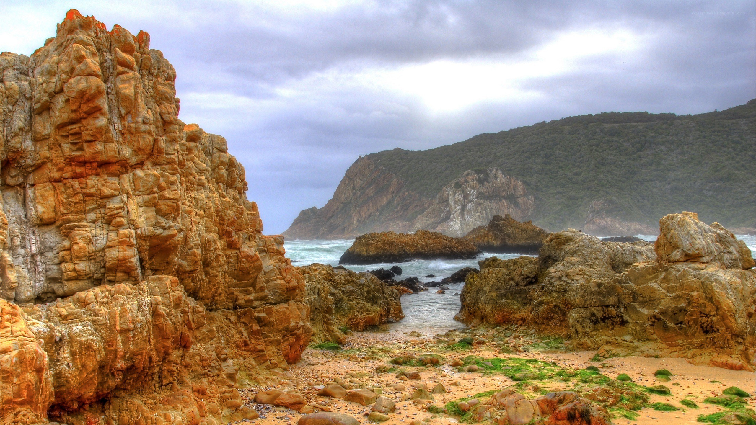 Rugged coastal cliffs and rocky beach