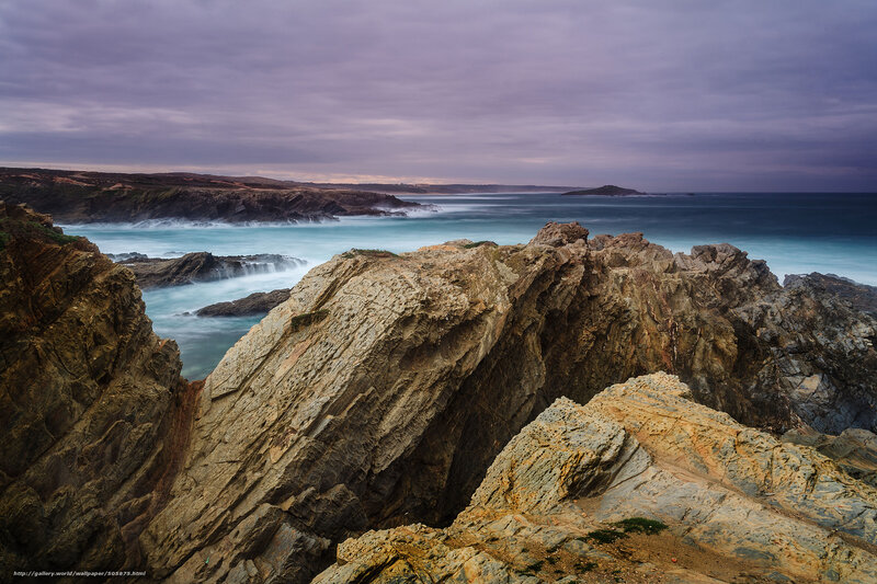 Rugged coastal cliffs at dusk