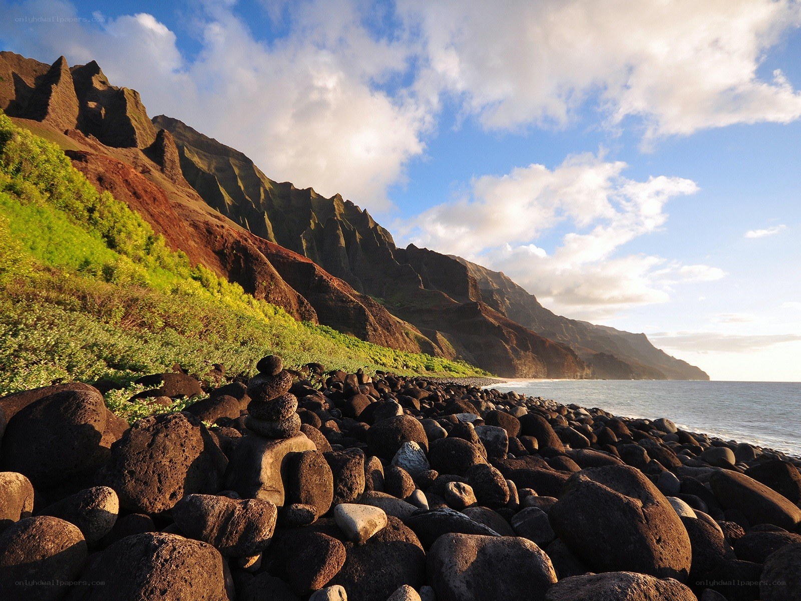 Rugged coastal cliffs at sunset