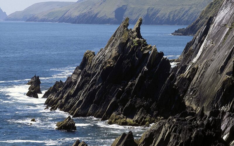 Rugged coastal cliffs by the sea