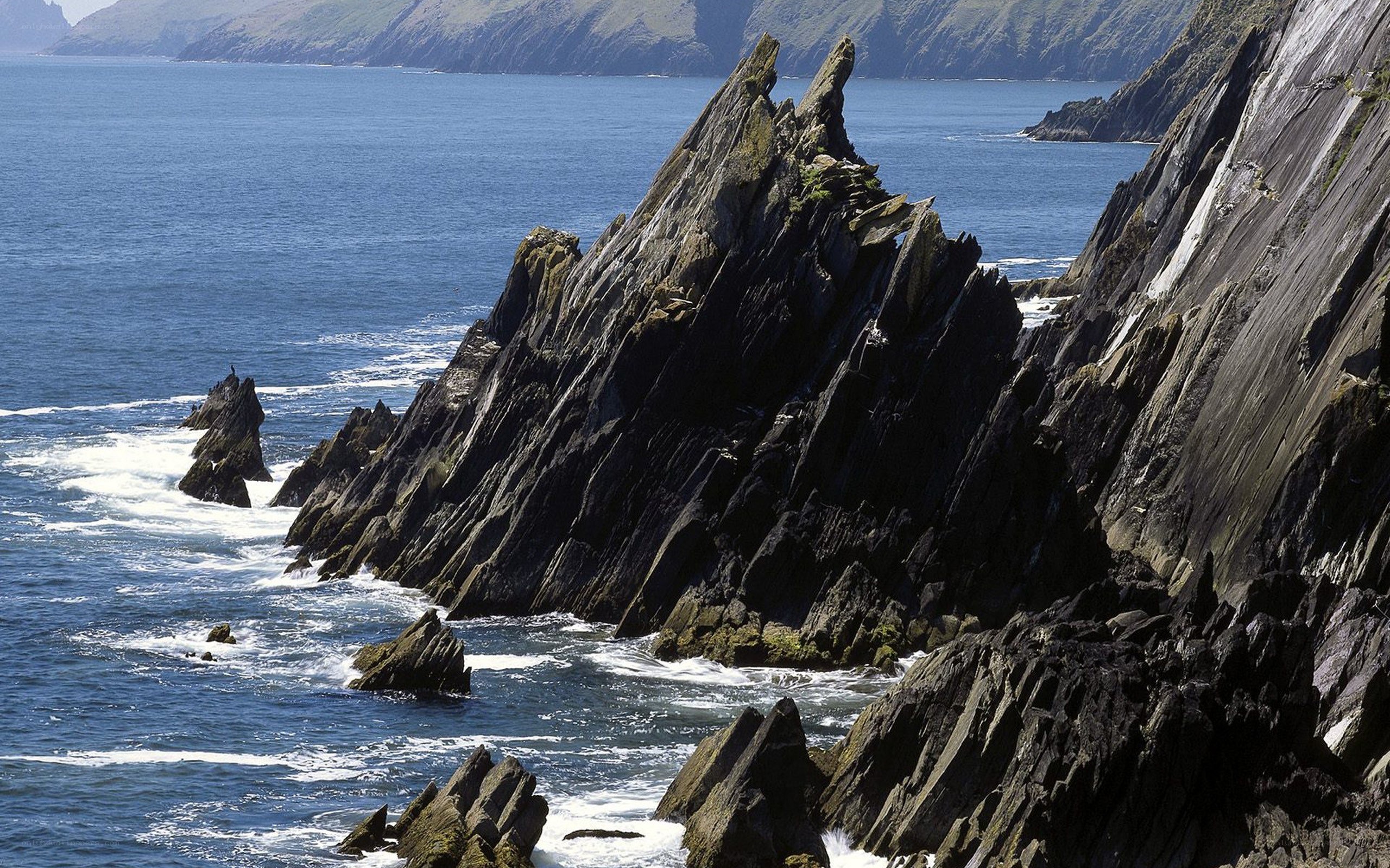 Rugged coastal cliffs by the sea