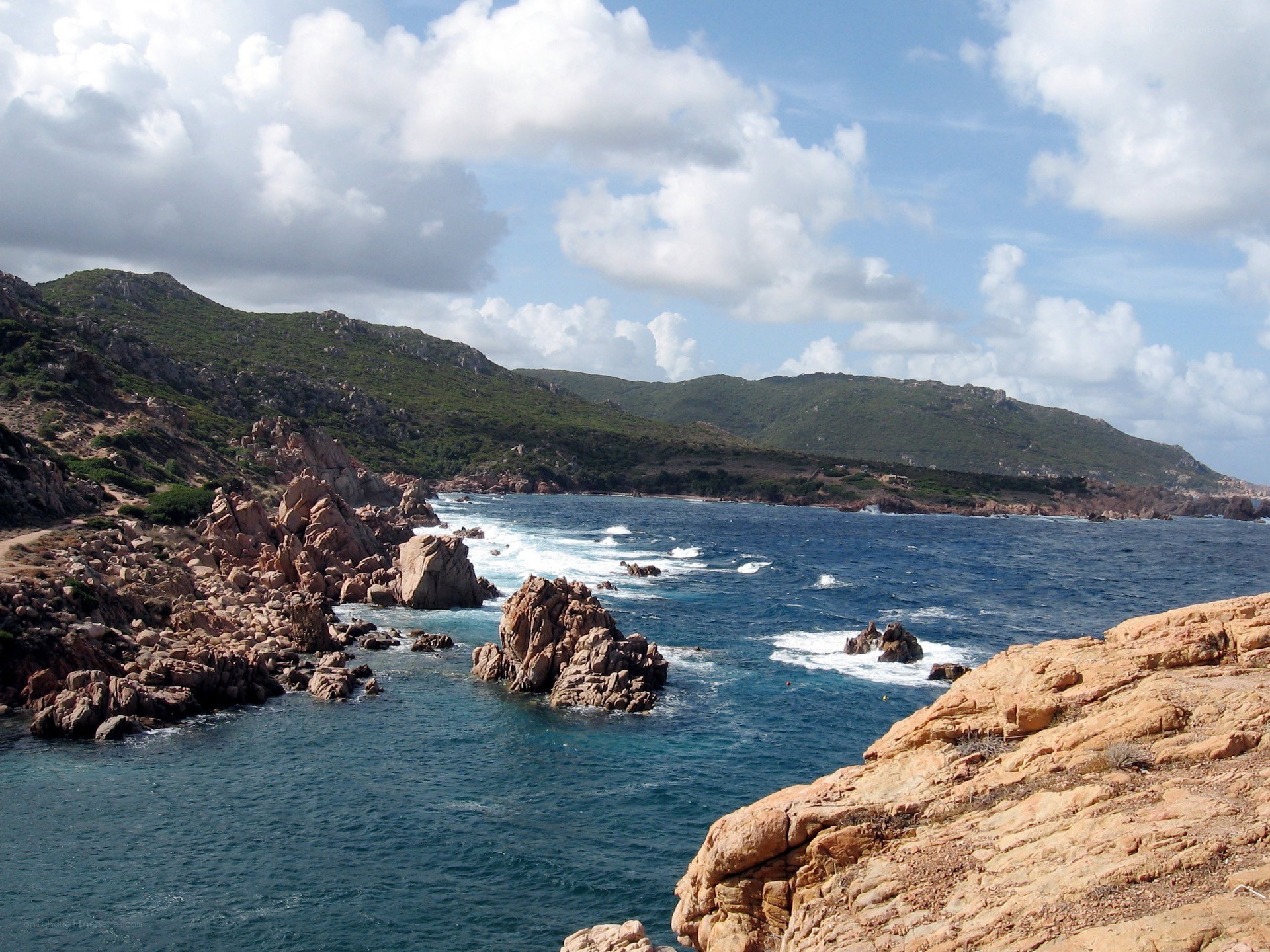 Rugged coastline with rocky cliffs