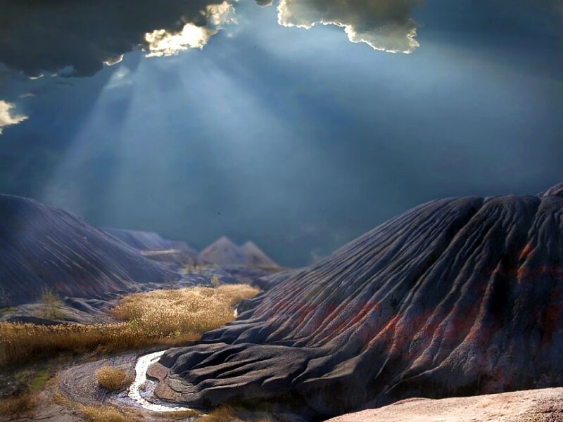 Rugged Hills with Stream