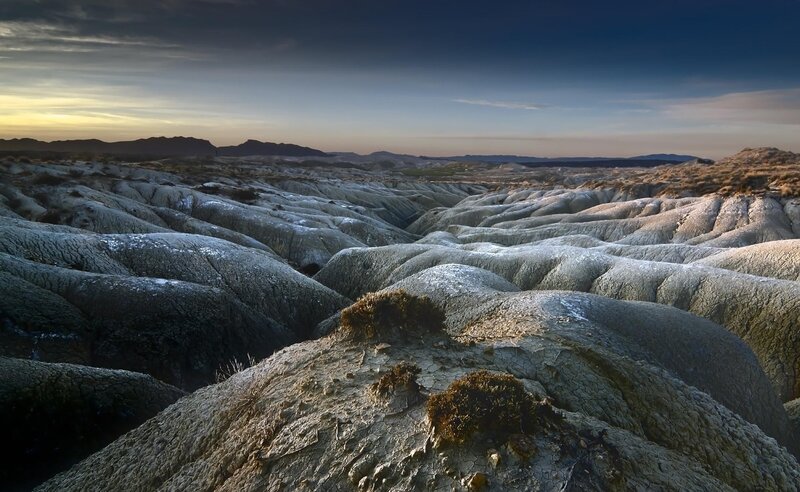 Rugged landscape at sunset
