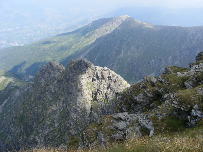 Rugged mountain peaks