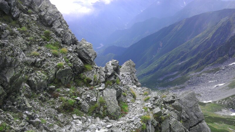 Rugged mountain ridge view