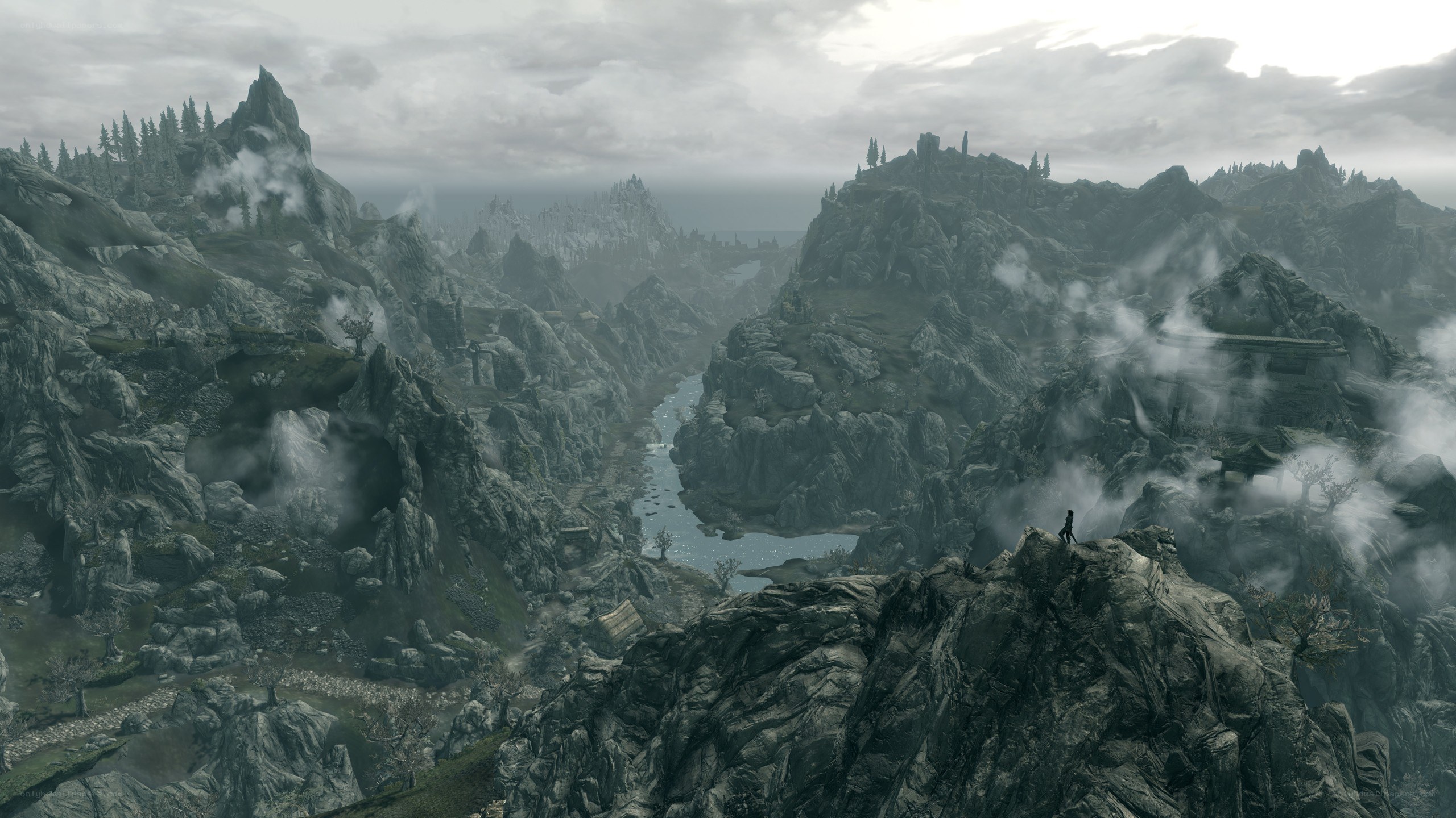 rugged mountain valley landscape