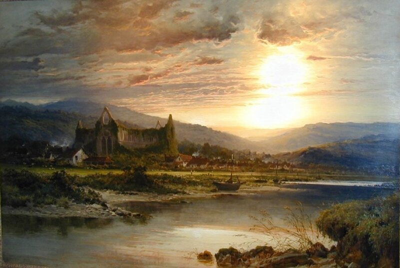 Ruined Abbey at Sunset