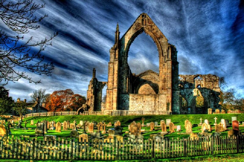 Ruined Abbey with Graveyard