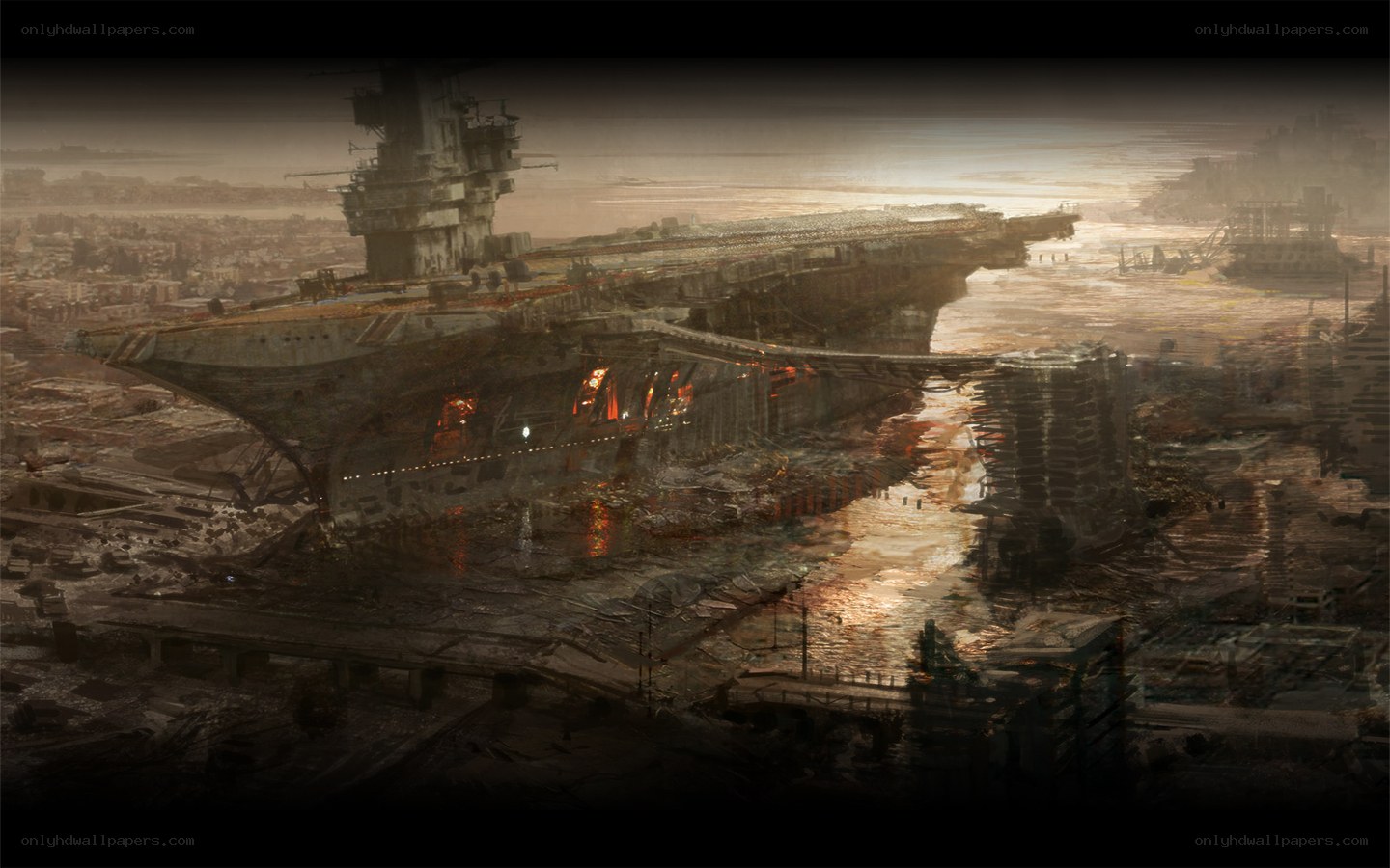 ruined aircraft carrier