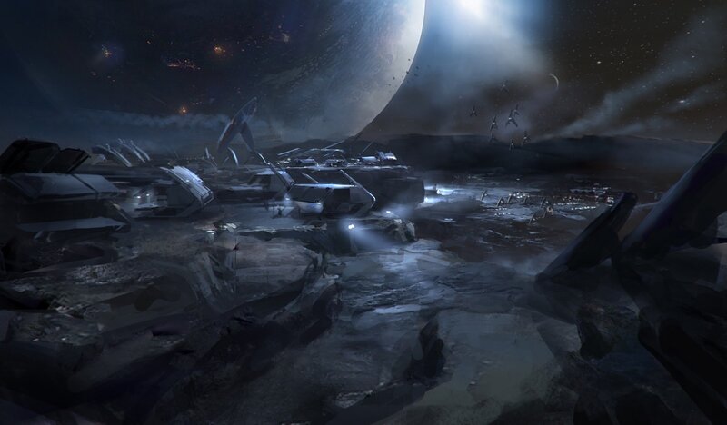 ruined alien landscape
