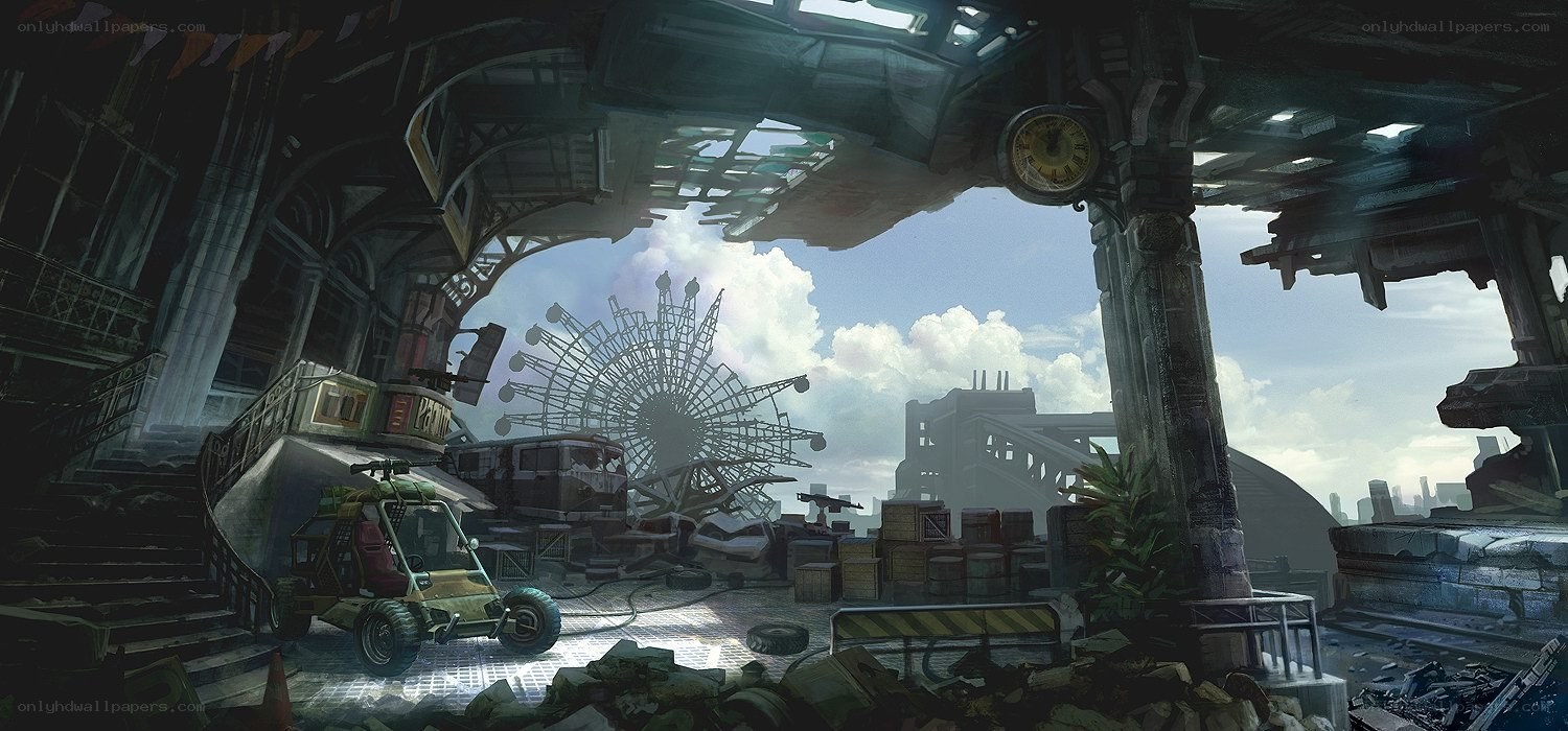 ruined amusement park