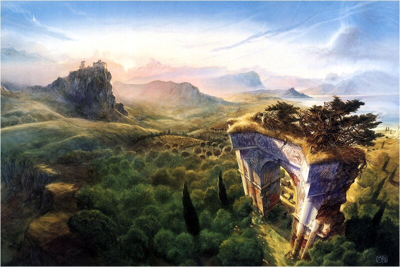 Ruined Archway in Landscape