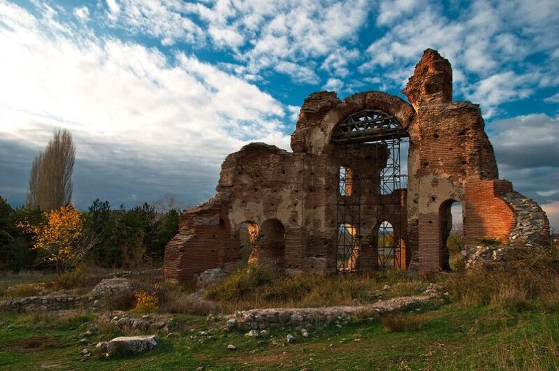 Ruined Brick Building — Blue, Dramatic, Autumn