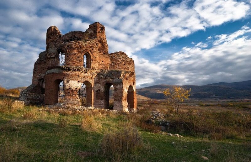 Ruined Brick Building — Blue, Dramatic