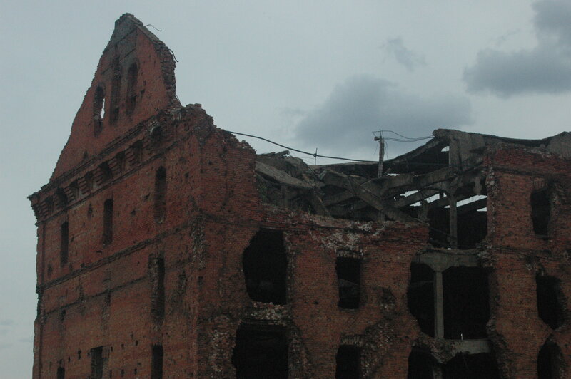 ruined brick building