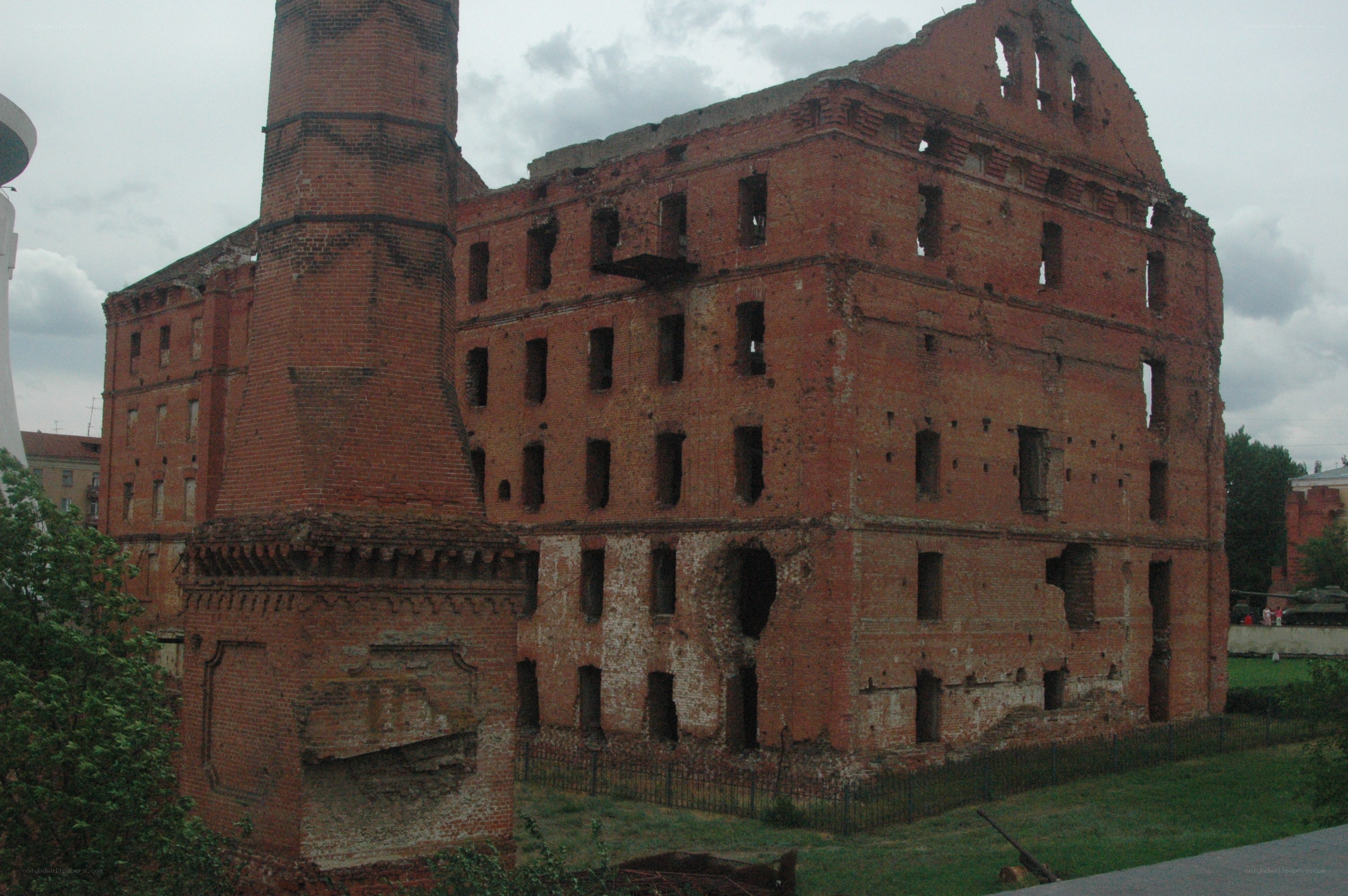 ruined brick factory building