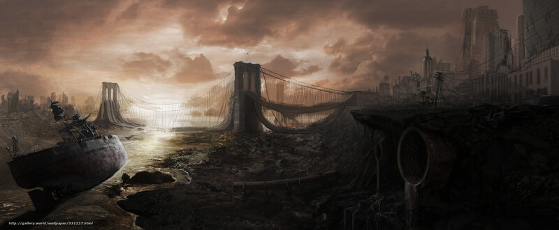 Ruined Bridge and City