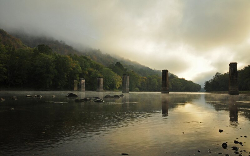 Ruined Bridge Pillars