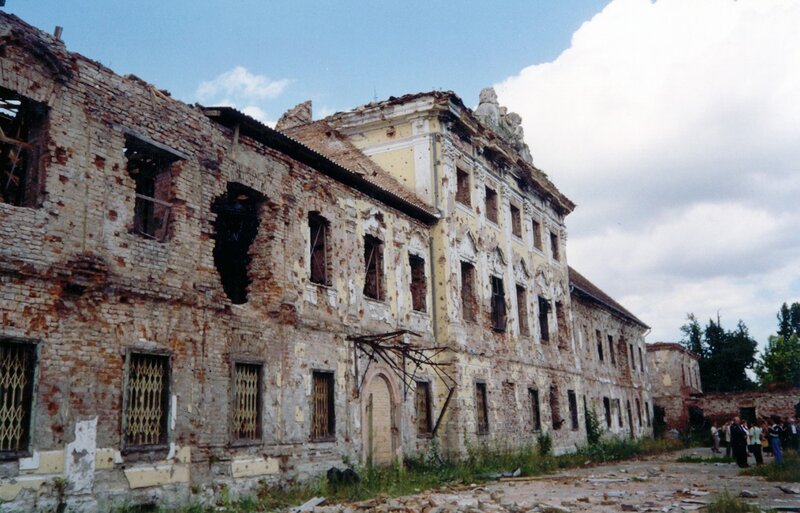 ruined building after conflict