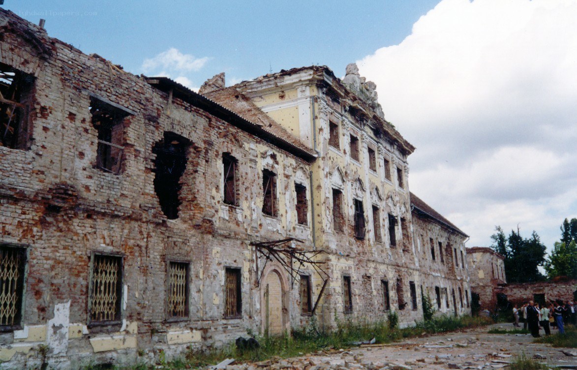 ruined building after conflict