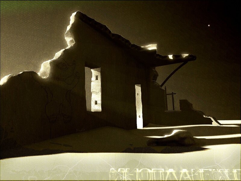 ruined building in desert