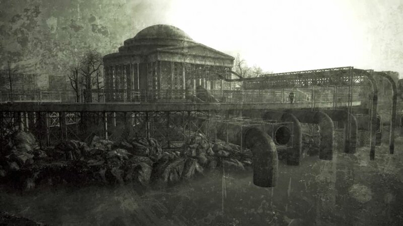 Ruined Building on Platform