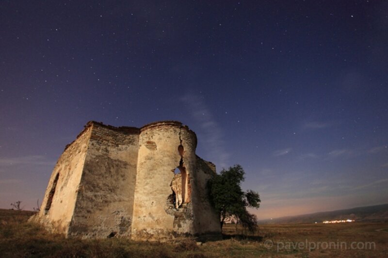 Ruined Building under Stars