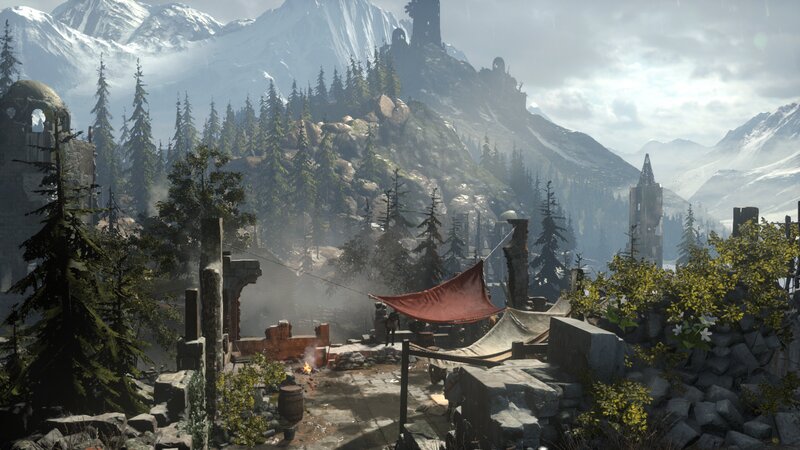 Ruined Camp in Mountains