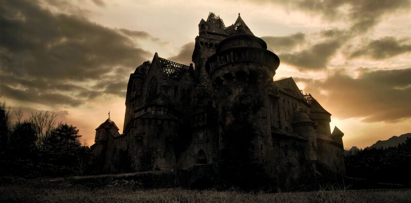 Ruined Castle at Sunset — Brown