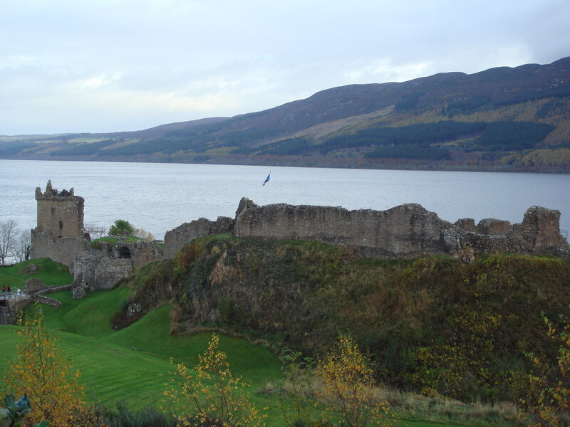 Ruined Castle by Lake — Green