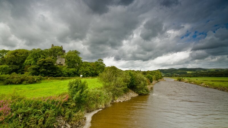 Ruined Castle by River